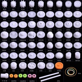 WayinTop Gears, Gears, 72 Types, Set of 75 Modules 0.5 Plastic Processing, DIY Parts, Toy Repair, Handmade Parts