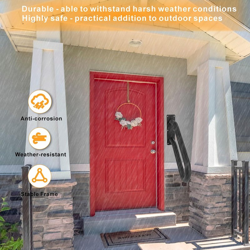 Wdwlbsm 2 Pcs Handrails for Outdoor Steps Stair Railing Indoor,
