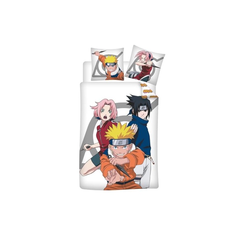 Aymax Naruto Single Bedding Set, Duvet Cover 140 x 200