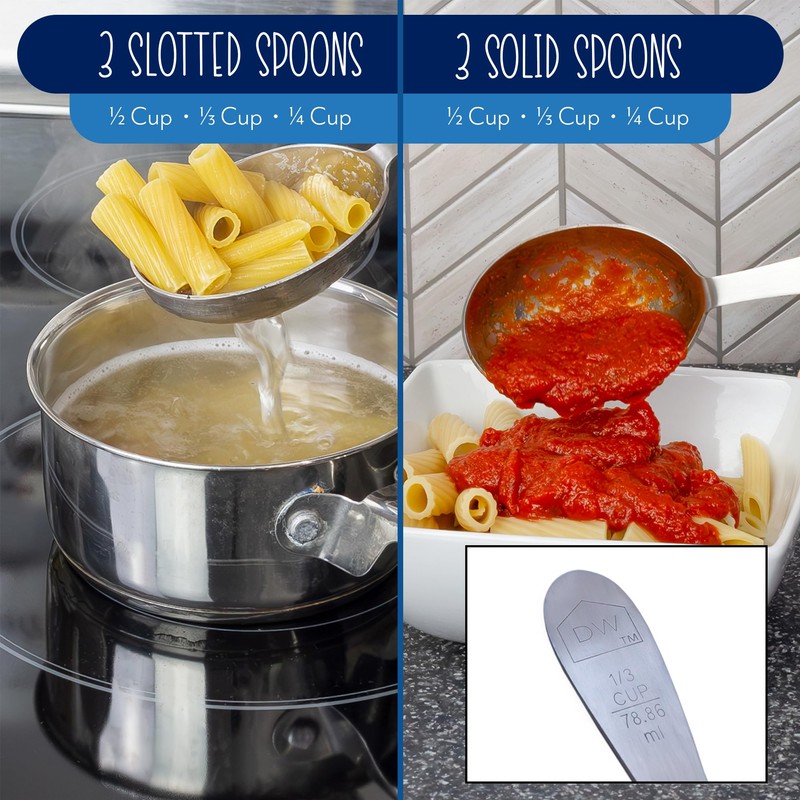 Darware Portion Control Serving Spoons Set (6pc) – Stainless Steel