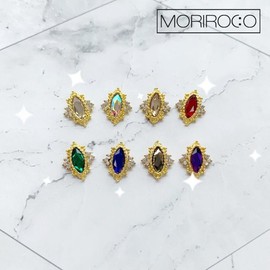 Moriroko Boat Gold Stone 2P Nail Parts DIY Point Nails / 모리로코 보트 골드 스톤 2P 네일파츠 셀프네일 포인트네일