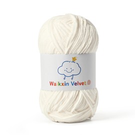 Hilo de chenilla esponjoso para ganchillo, hilo de bebé para ganchillo suave, 50 g/1.76 oz, hilo de terciopelo Amigurumi, hilos de peso para ganchillo para mantas de bebé, manualidades (Blanca de