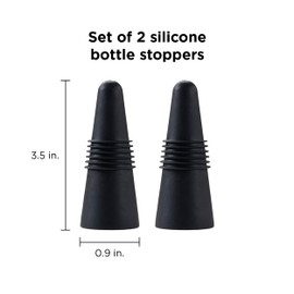 Rabbit Wine Stopper, 3.5x0.9, Black