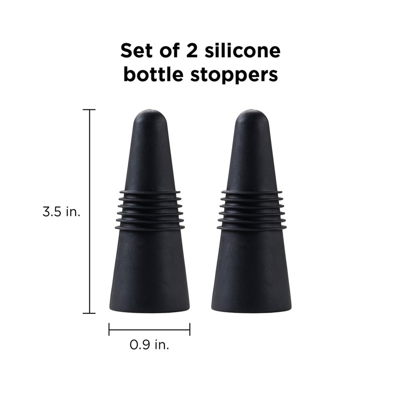 Rabbit Wine Stopper, 3.5x0.9, Black