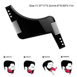 Beard Stencil, 2 Pieces Beard Stencil Beard Comb Beard Care Beard Shapes for Chin Beard Sideburns Neck, Beard Template for Easy Cutting, Beard Comb Styling Tool, Symmetrical and Contour of the Beard