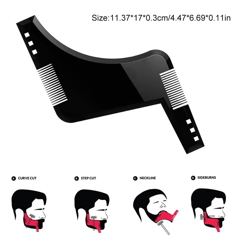 Beard Stencil, 2 Pieces Beard Stencil Beard Comb Beard Care
