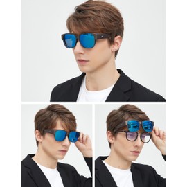 BIRCEN Polarized Fit Over Sunglasses: Wear Over Glasses Sunglasses Wrap Around Fitover Shades for Men Women UV Protection
