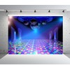 CORFOTO 6x4ft Disco Backdrop Neon Ballroom Night Club Background 70s 80s 90s Birthday Party Banner for Photography Disco Theme Party Photo Backdrop 80s Photo Booth Backdrop Party Banner Fabric