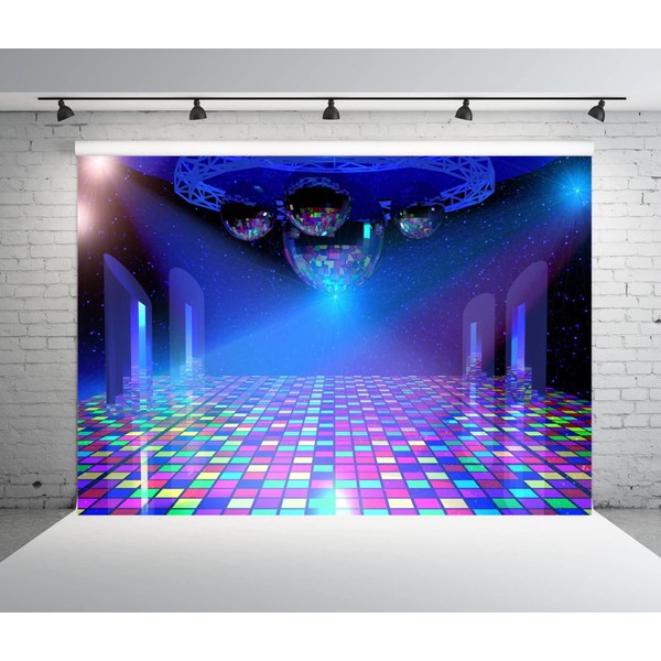 CORFOTO 6x4ft Disco Backdrop Neon Ballroom Night Club Background 70s
