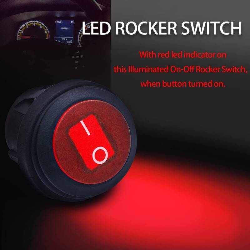 mankk 4PCS Waterproof Rocker Switch 12V Round Toggle Switch SPST