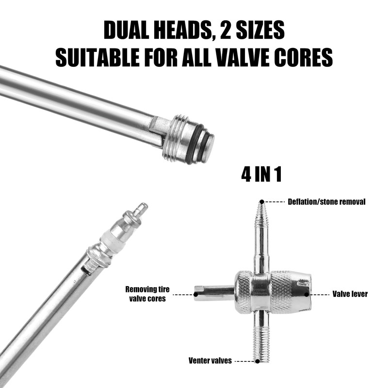 3pcs Tire Valve Stem Tool, Double Head Valve Core Removal