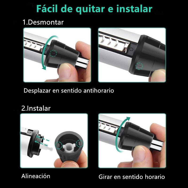 Cortapelos de Nariz, Juego del Recortadora Personal Impermeable de Acero