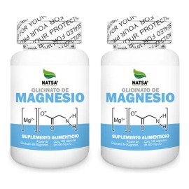 Glicinato Magnesio 200 Cápsulas Frascos 100 Caps