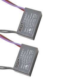 HQRP 2-Pack Ceiling Fan Capacitor CBB61 5uf+5uf+5uf 5-Wire Plus HQRP Coaster