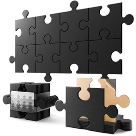 SonicLight 8 Pack Sound Proof Foam Panels for Walls with Self-adhesive 14" X 9" X 0.4" Jigsaw Acoustic Panels High Density Soundproof Wall Panels Absorb Noise and Wall Decor Black