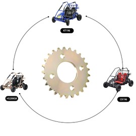 KAMIER 420 Chain 25 Tooth Rear Sprocket Replacement for 196cc 6.5hp Coleman Powersports KT196 CK196 Go Kart 200cc 212cc 5.5hp RTK200 Hisun HS200GK Go Cart Kart Drive Sprocket Heavy Duty Parts