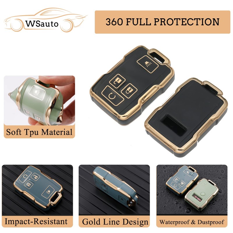 WSAuto Key Fob Cover Keychain Kit for Chevy Colorado Silverado