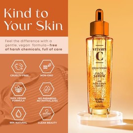 Stellar Glow Suero de vitamina C para la cara, probado por dermatólogos, cuidado de la piel antienvejecimiento para líneas finas, arrugas y piel de vi