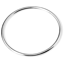 Jude Jewelers Stainless Steel Classical Simple Plain Polished Round Circle Bangle Bracelet (Silver, 8.9)