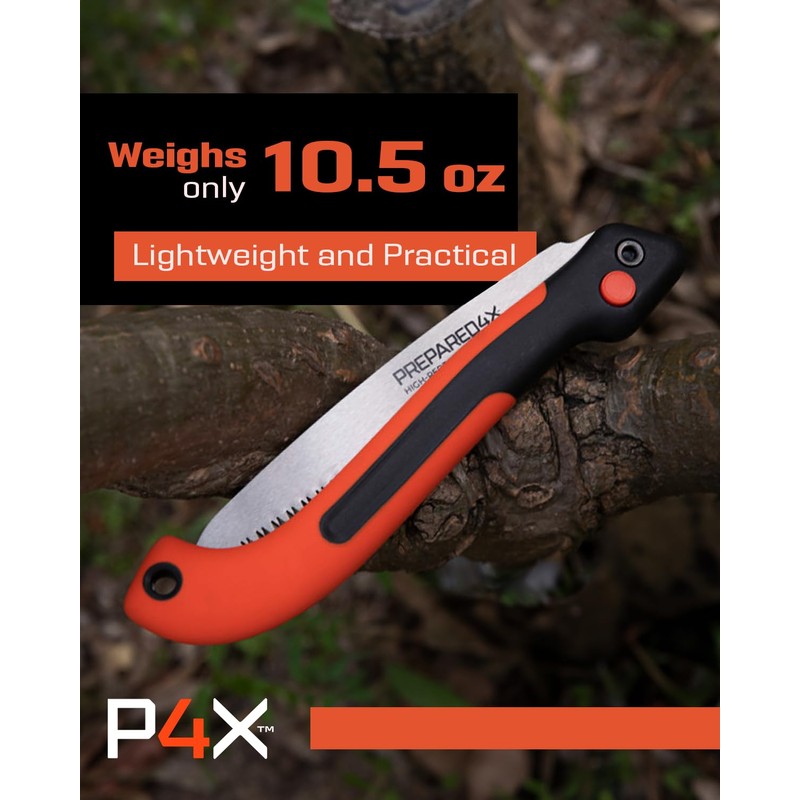 Prepared4X Folding Saw - 8.5" Camping Saw for wood cutting