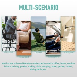 15.7x15.7 inch Universal Booster seat Cushion Portable Design Breathable mesh Design Improve Vision Improve Sitting Posture Stress Relief Driving Office Family Outdoor Universal Black&Gray