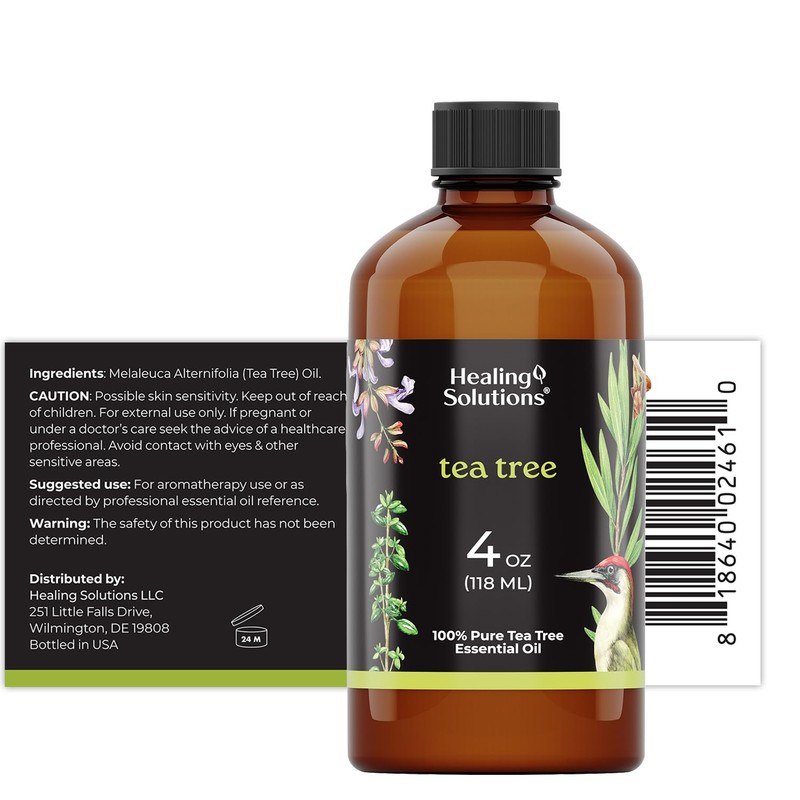 Healing Solutions Tea Tree Essential Oil - 4 Fluid Ounces