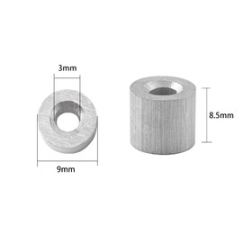 1/8" (3mm) Wire Rope Stop Loop Sleeve Round Crimps for Wire Rope Dia, Aluminum Crimping Loop Sleeve Round (50 Pcs)