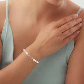 Aluinn Healthy Pregnancy Gift, Pregnancy Gifts for Expecting Mom,Rose Quartz, Aquamarine, Moonstone Bracelet, First Time Mom Gifts, Spiritual Bracelet,For Mothers Day Christmas Jewelry