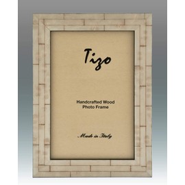 Tizo 5 x 7" Inch Wood/Pearl Mosaic Frame, Made in Italy