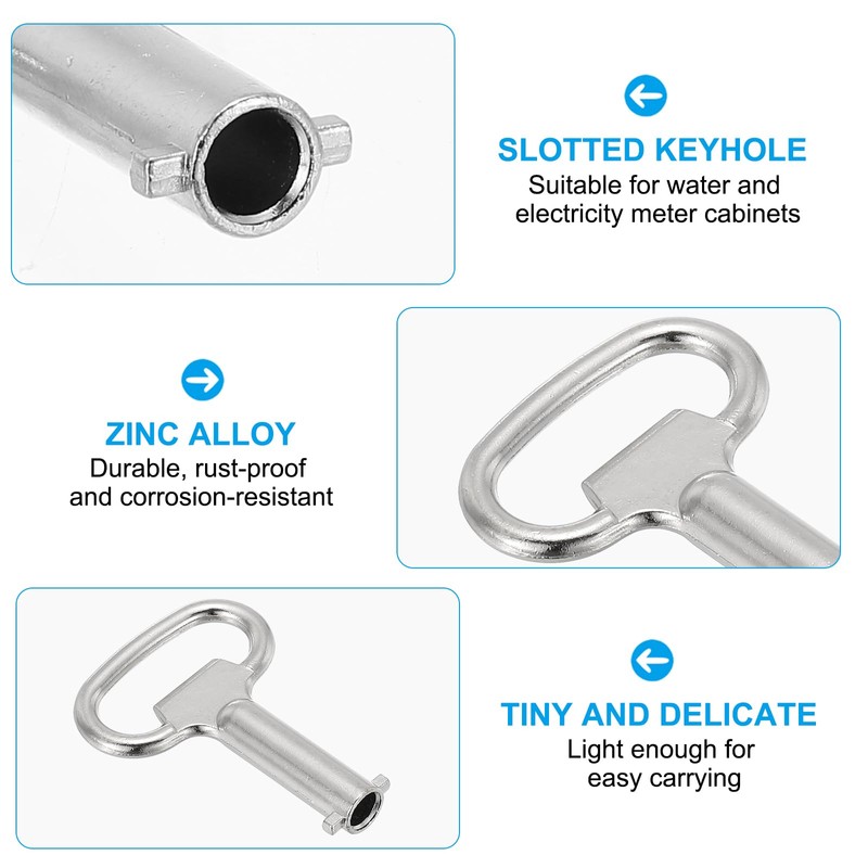 PATIKIL 6mm/0.24" Hole Socket Spanner Key, 12 Pack Zinc Alloy