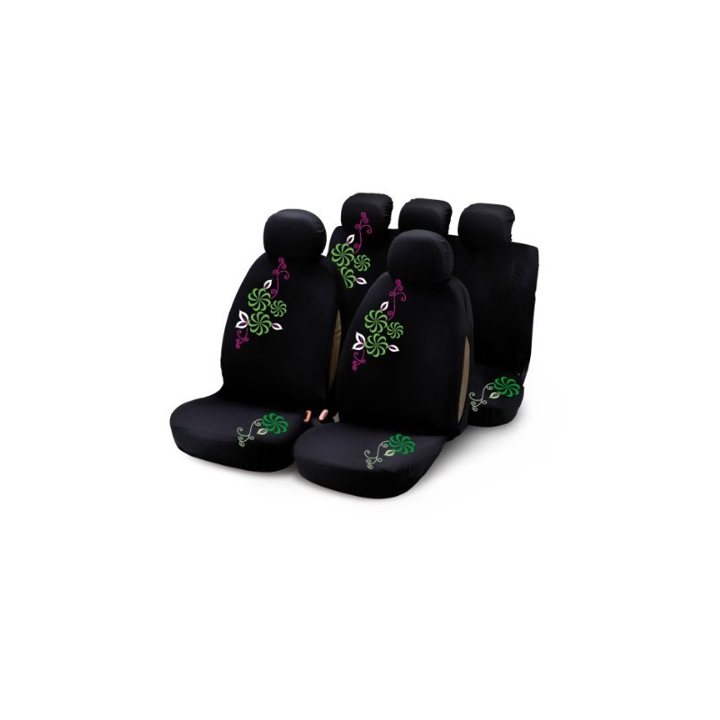 Bottari 29012 Sitzbezüge My Flower Swivel mit Grünen/Violetten Blumen, 9