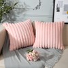 Sungeek Set of 2 Pink Faux Rabbit Fur Cushion Covers