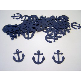 100 Navy Blue Anchor Confetti Nautical Baby Shower 1 Inch Anchor Die Cut Anchor Cut out Embellishment Table Scatter Nautical Wedding