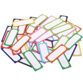 50 Pieces Magnetic Name Tags Dry Erase Labels White Board Nameplates Sticker for School Office Home, 3 x 1.2 Inch, 10 Colors (Cute)