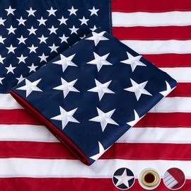 FLAGWIN American Flag 3x5 FT Outdoor Heavy Duty - Premium Nylon US Flag with Embroidered Stars and Sewn Stripes - Fade Resistant USA Flags for Outside High Wind with 2 Brass Grommets