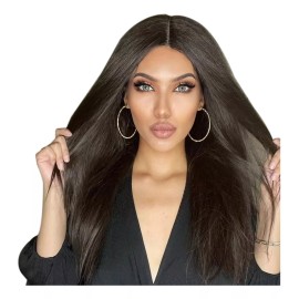 ANOGOL Peluca De Cabello Lacio Natural Negro Degradado