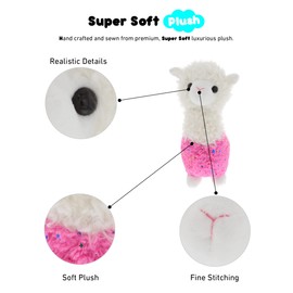 DolliBu Sparkle Pink Llama Stuffed Animal Plush Toy, Kids & Adults Huggable Cuddle Llama Gifts, Cute Stuffed Animals for Girls and Boys -11.5 Inches