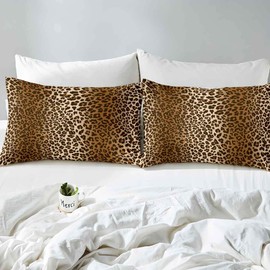 Leopard Print Fitted Sheet Luxury Cheetah Printed Bed Sheet Set for Girls Women Wild Animal Theme Fitted Sheet 140 x 200 cm Wildlife Style Decor