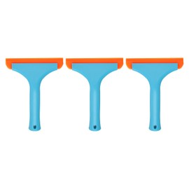 HARFINGTON 3pcs Squeegee 6 Inch Length Auto Water Blade Shower Squeegee with Non-Slip Handle for Windshield Window Cleaner Glass Door, Blue