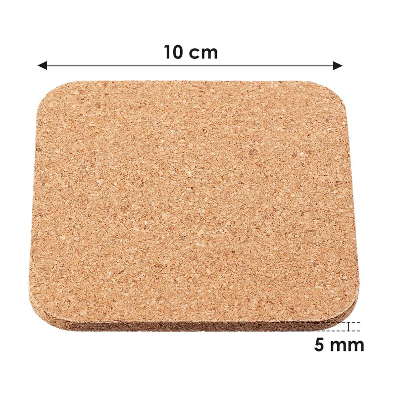 Square Wooden Thick Cork Drink Coasters for Kitchen Restaurant Home