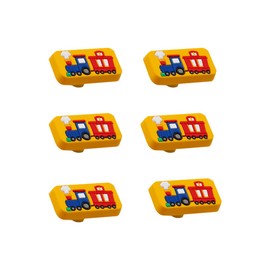 Skyscraper Soft Rubber Cartoon Shape Knobs for Kids Girls Boys Cabinet Handle pulls Drawer Knobs for Kids Room Cabinets Closets Toy Organizer Box Bookcase 6pcs/Set (Train)