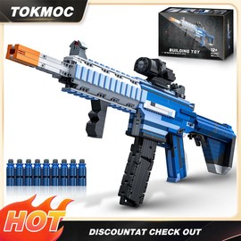 TOKMOC Rubber Band Classic Mechanical Drive Series Model Toy STEM Building Block Set,Playable DIY Rubber Band Assembling Toy,Collecting Building and Gifting Model for Outdoor Game Toy Lovers,For Aged 12 and Above,Stress Relief Toy:_Blue M