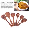 Kitchen Utensils Set Wooden Spatulas Spoons Comfortable Grip Minimaliset Kitchen