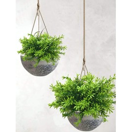 CATTREE Artificial Plants, Plastic Shrubs Faux Flowers Fake Grass Leaves Simulation Greenery Bushes Indoor Outdoor Home Garden Office Yard Verandah Wedding Decoration Planter Filler - 2 Bundles