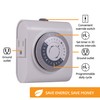 GE Mechanical Grounded Outlet Timer, Dual Plugs with 3 Prongs,