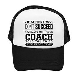 What Your Coach Told You to Do, Adjustable Mesh Cap, Baseball Cap, Hat. (Polyester, Black)