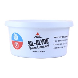 AGS Automotive Solutions SIL-Glyde 12 oz Tub Silicone Based Brake Assembly Lubricant for Eliminating Disc Brake Squeal - Moisture Proof, Heat Resistant, Rust and Corrosion Protector