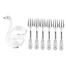 Coffee Spoon Holder Elegant Swan Shaped Alloy Mirror Polish Rich
