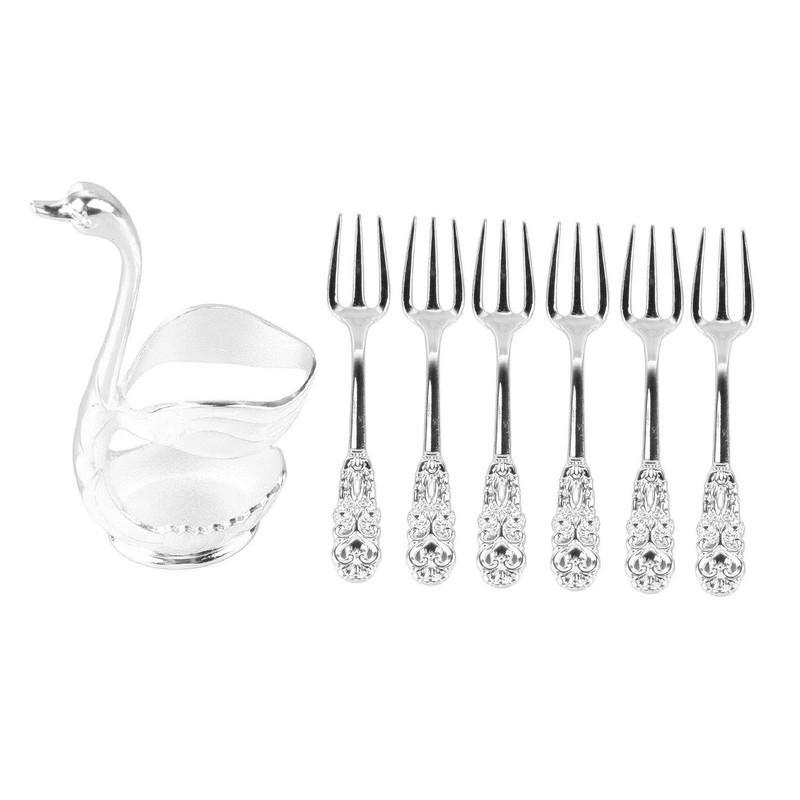 Coffee Spoon Holder Elegant Swan Shaped Alloy Mirror Polish Rich
