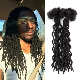 6 Inch Human Hair Dreadlock Extensions, 10 Strands Afro Kinky Bulk Real Locs, 0.4cm Diameter, Soft and Natural for Starter Locs or Repair